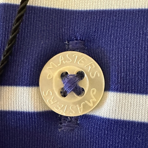 🆕 Masters Tech Golf Polo Royal Blue/ White Striped Sz L Augusta - Picture 11 of 16